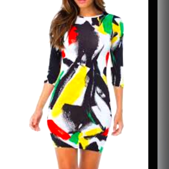 AUDITIONS Women's Multicolor Mini Bodycone Dress Size Large - Picture 1 of 15